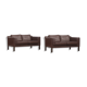 Set of 2 scandinavian leather sofas, 1970ss