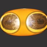 Rare suspension OVNI en forme d'œil d'insecte de l'ère spatiale Belgique massive couleur jaune