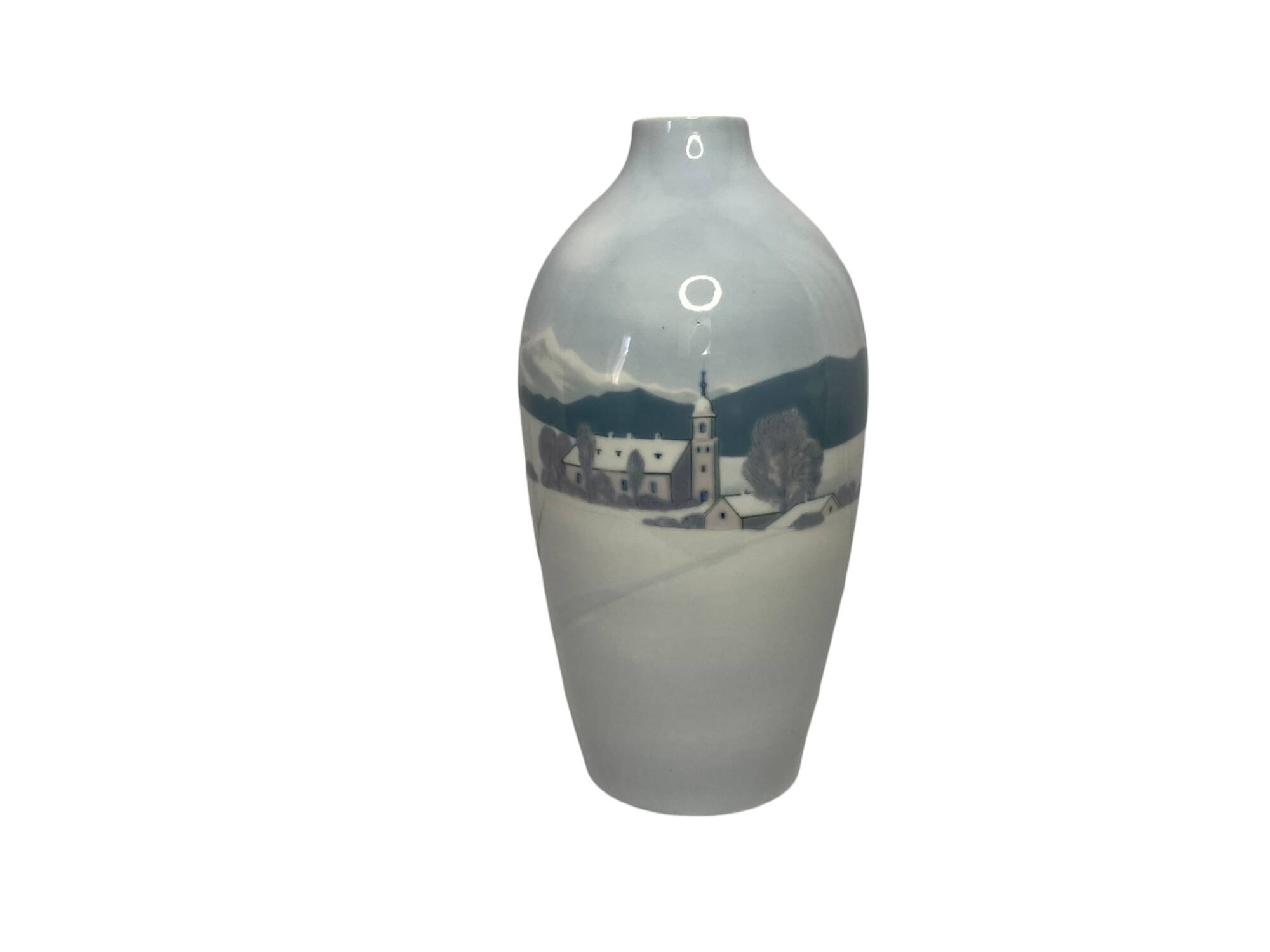 Royal Copenhagen (attributed to) 20th century polychrome porcelain vase