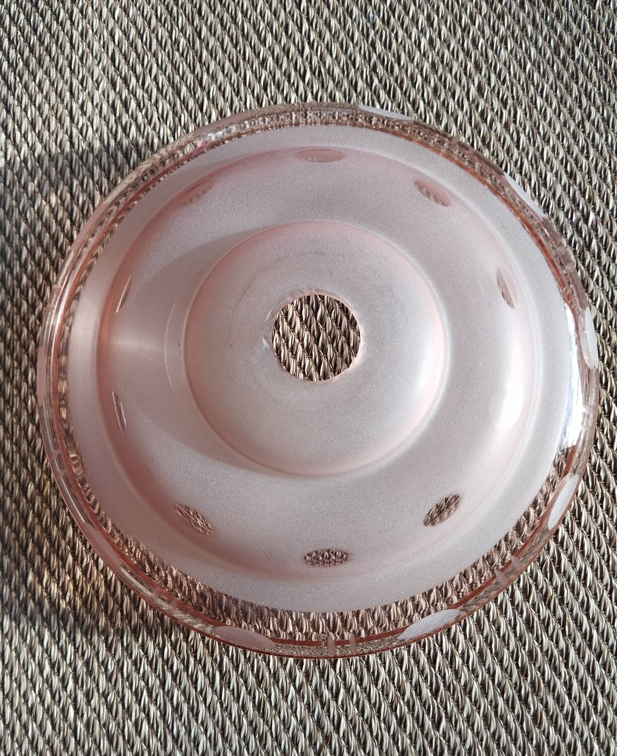 Art Deco pink glass lampshade