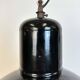 Suspension industrielle en émail noir, 1950s