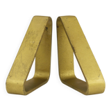 Carl Aubock III Paire de Serre-livres Triangulaires en Fer Doré 5443, Vienne/Autriche, Années 1970