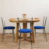 Chaises chrome bleu cobalt