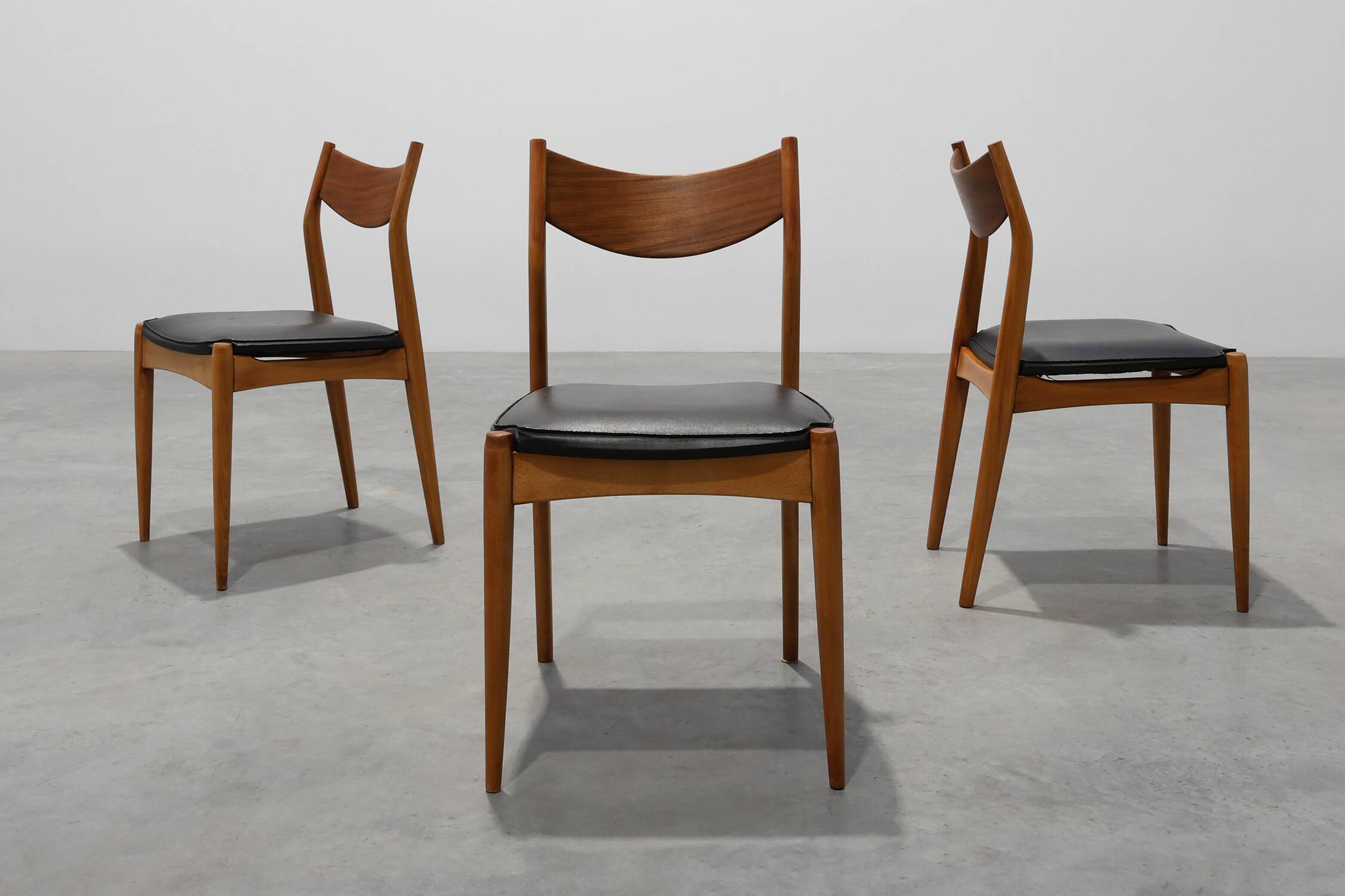 Set of Six Mid-Century Modern Belgian Teak Dining Chairs, 1960s