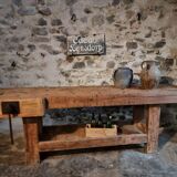 Antique beech table, France early 20th century