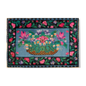 Blue floral design wool rug, handmade in Romania 235x153cm