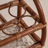 Bar Cart in Bamboo & Rattan, 1950s Denmark