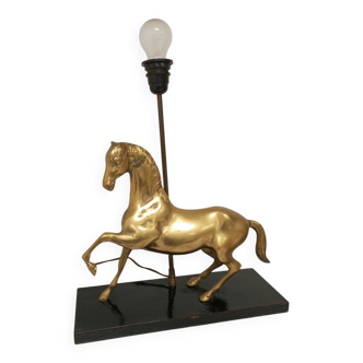 Table lamp Horse in gilded brass