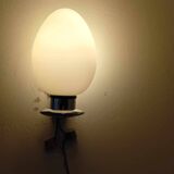 Pair of opaline chrome wall lights from the 70s.