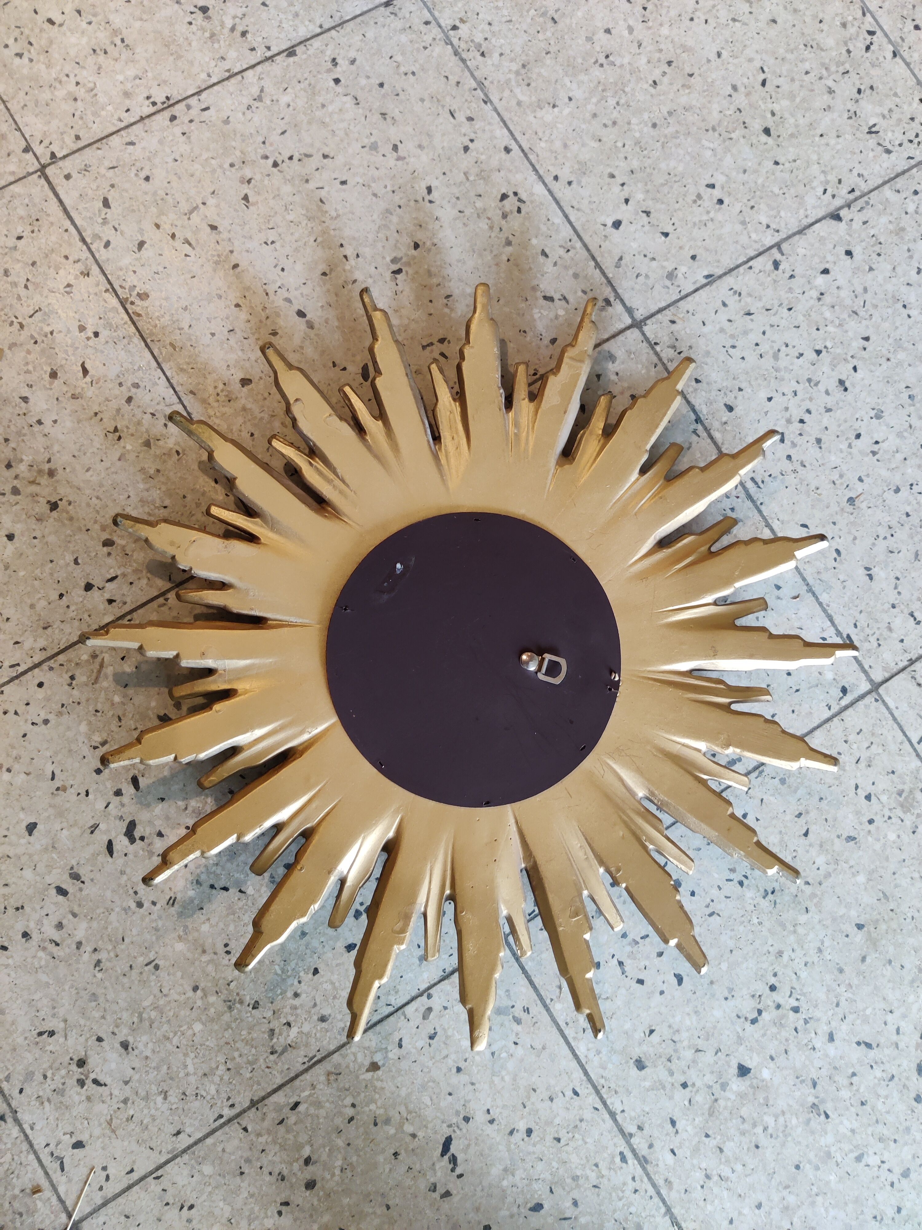 Mid century golden sunburst mirror 50cm