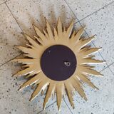 Mid century golden sunburst mirror 50cm
