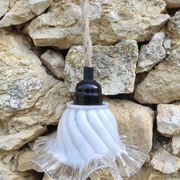 Lampe baladeuse globe vintage en verre tulipe