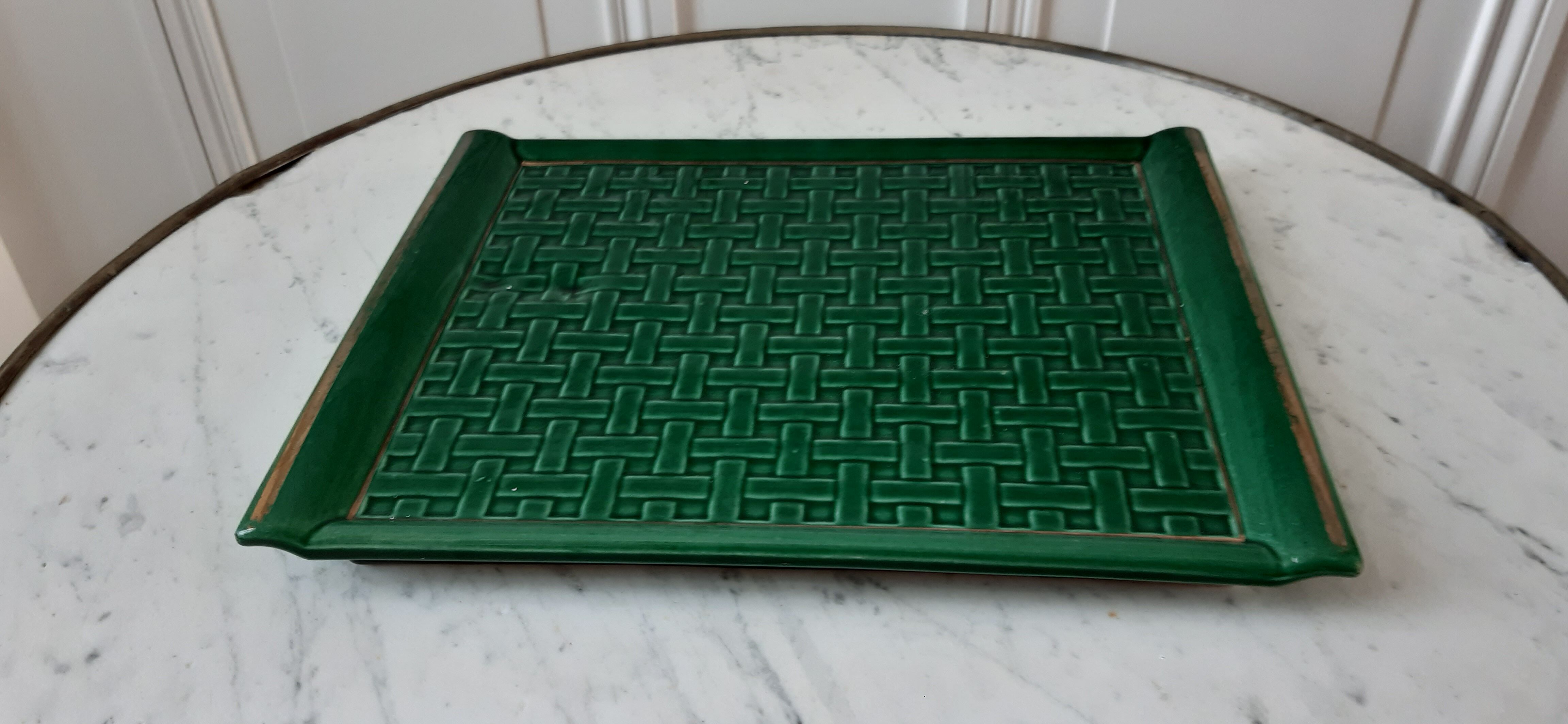 Ceramic top green and gold canning effect 50s