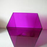 Office trash bin in eggplant purple plexiglass 30 cm