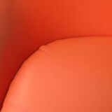 Chaise baquet vintage orange (plastique + cuir)