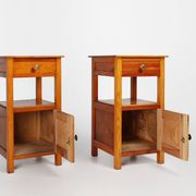 Pair of Art Deco Nightstands in wood, France 1940s