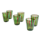 Set de 6 verres gobelets vert et violet Murano vers 1980