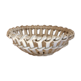 Plat en porcelaine tressée blanche