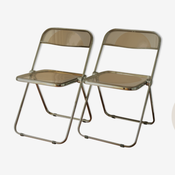 Lot de 2 chaises Plia de Piretti , fin des années 60