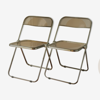 Lot of 2 chairs Plia de Piretti , late 60s