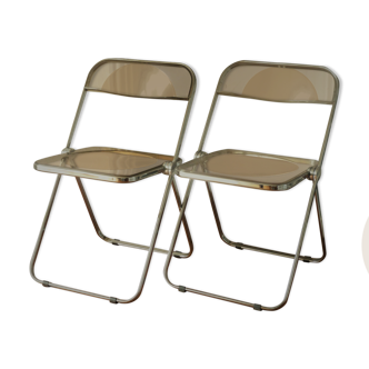 Lot of 2 chairs Plia de Piretti , late 60s