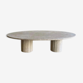 Table basse ovale Calypso - 100x50 - travertin naturel