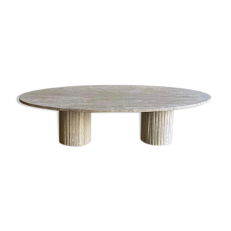 Calypso oval coffee table - 100x50 - natural travertine