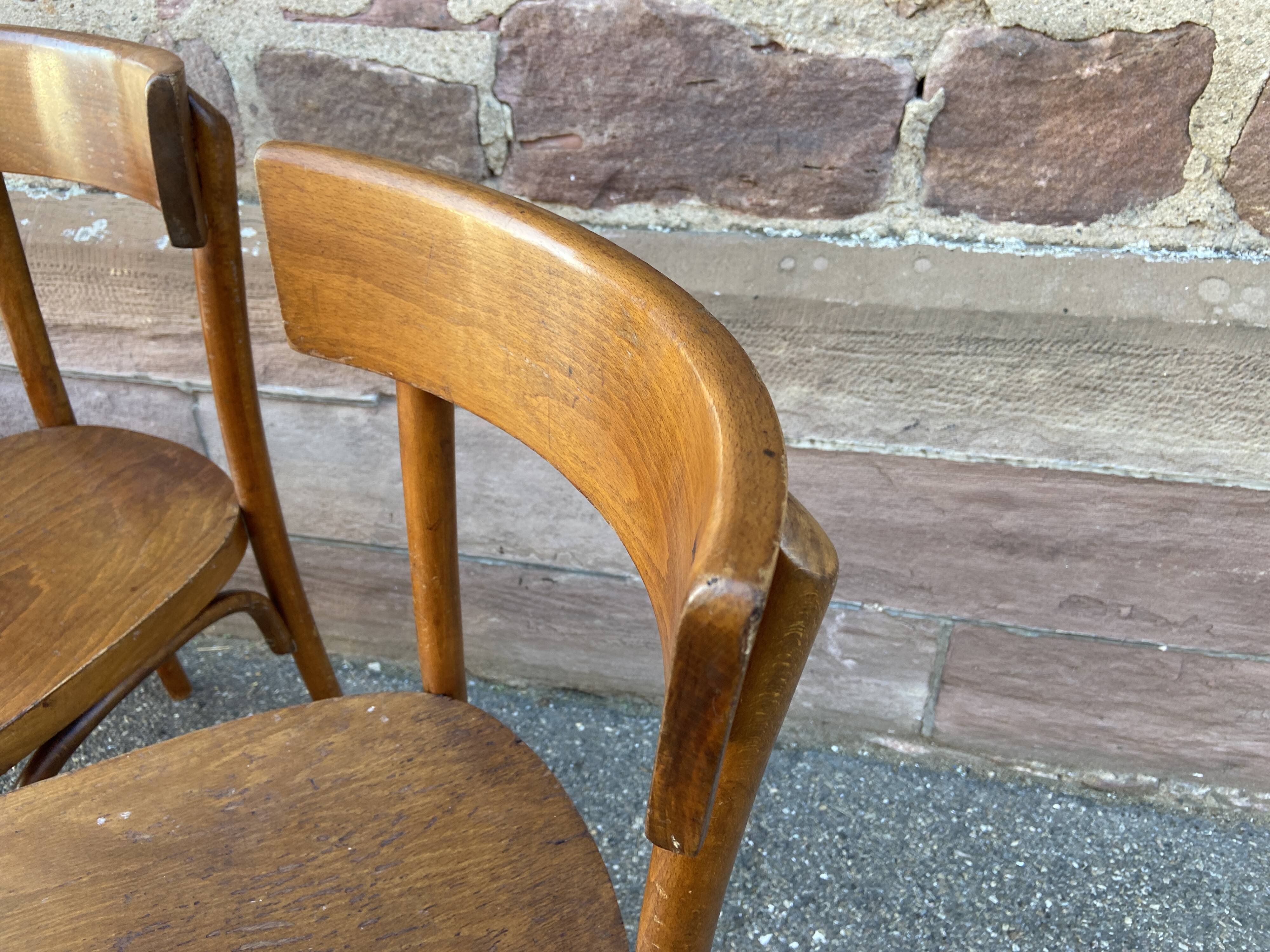 4 curved wooden chairs bistro coffee barter vintage