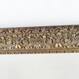 Wooden mirror, edge with embossed flowers 48 x 41 cm