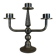 Vintage three-branch metal chandelier