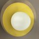 Round metal opaline glass wall light sconce, Italy, 1960s