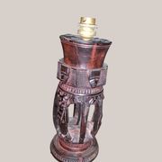 Sculpted wooden lamp from Madagascar
