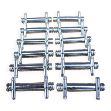 12 vintage Art Deco metal knife rests