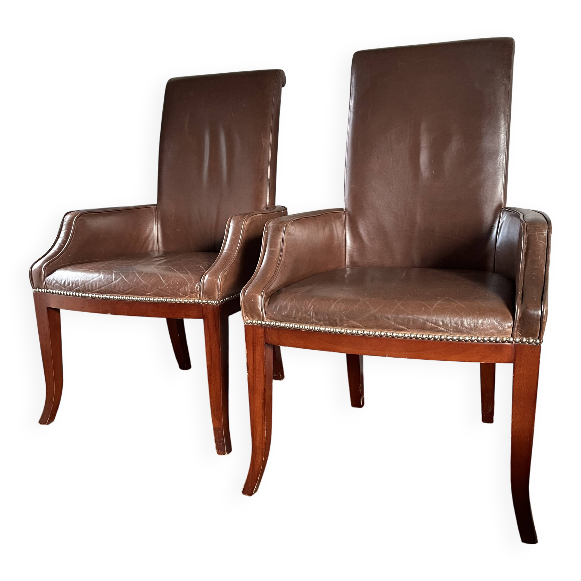 Leather library chairs