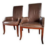 Leather library chairs
