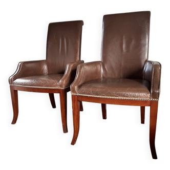 Leather library chairs
