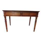 minister's desk - 2 drawers - solid wood - faux leather writing pad - Louis Philippe