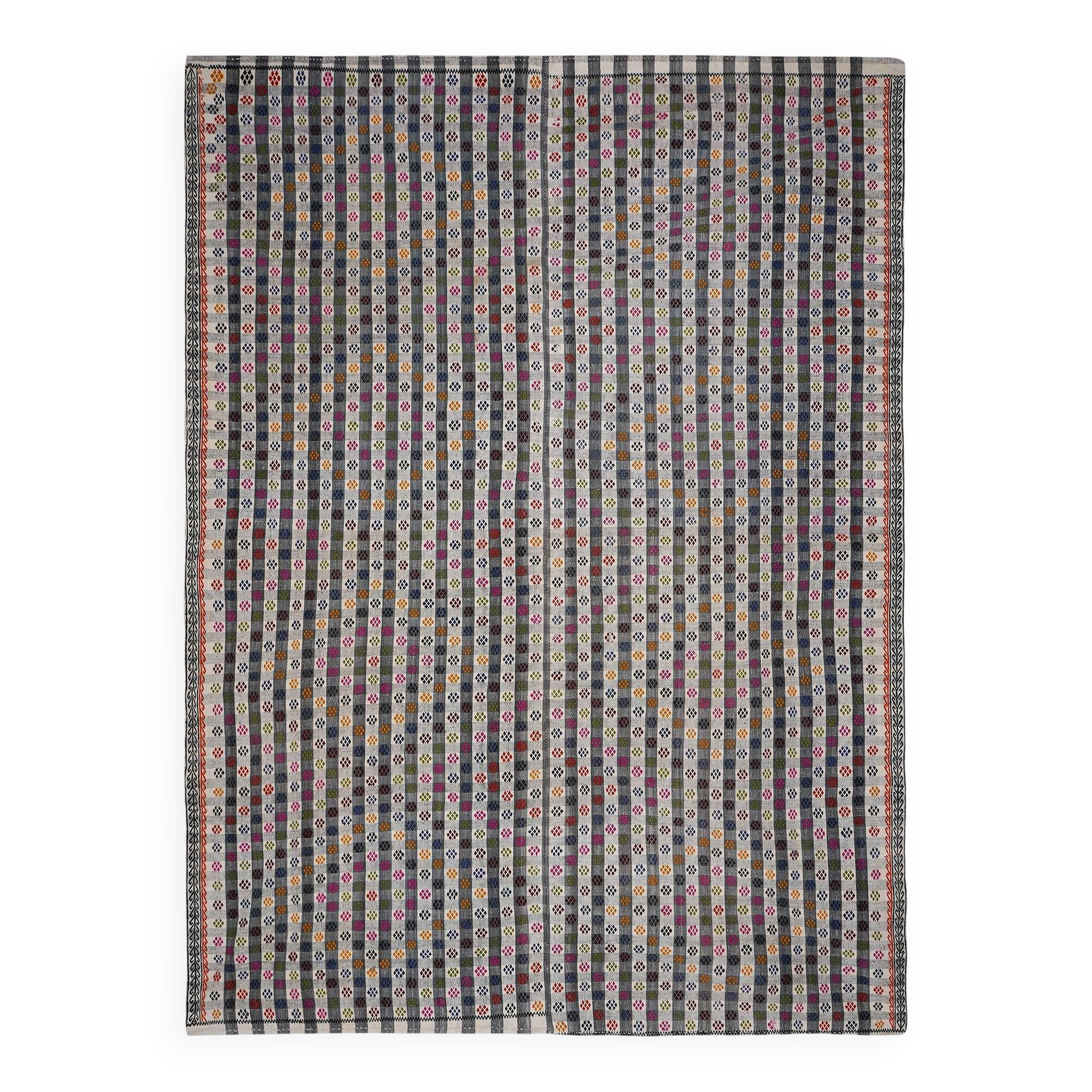Vintage Turkish kilim handwoven 210x303 cm