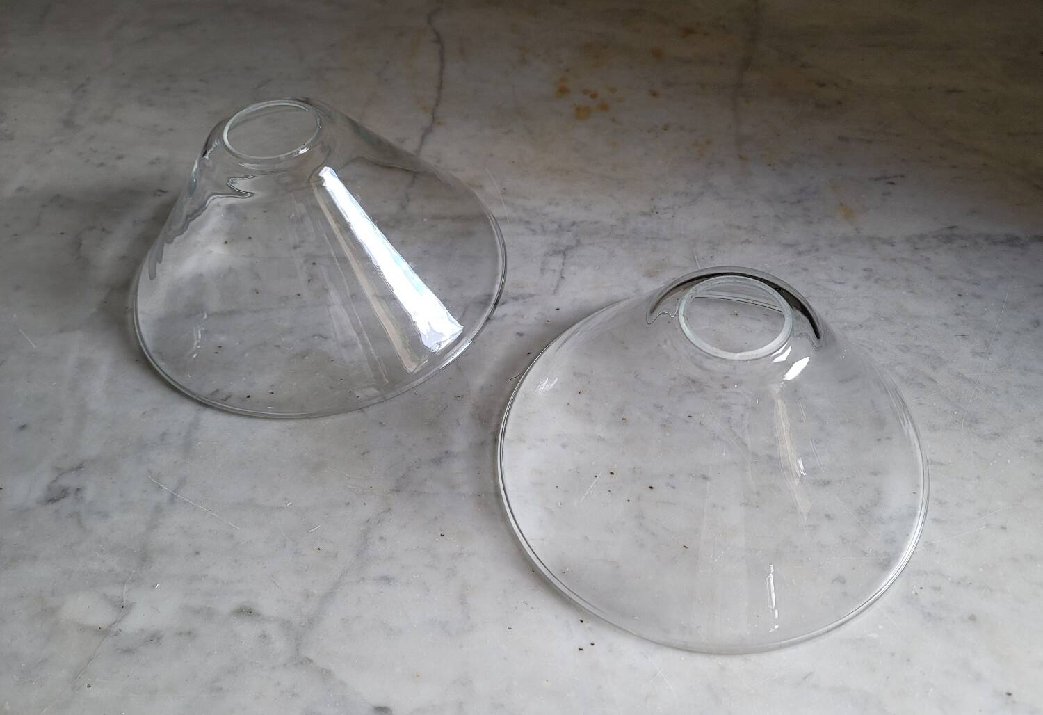 2 glass lampshades