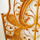 Peacock rattan headboard