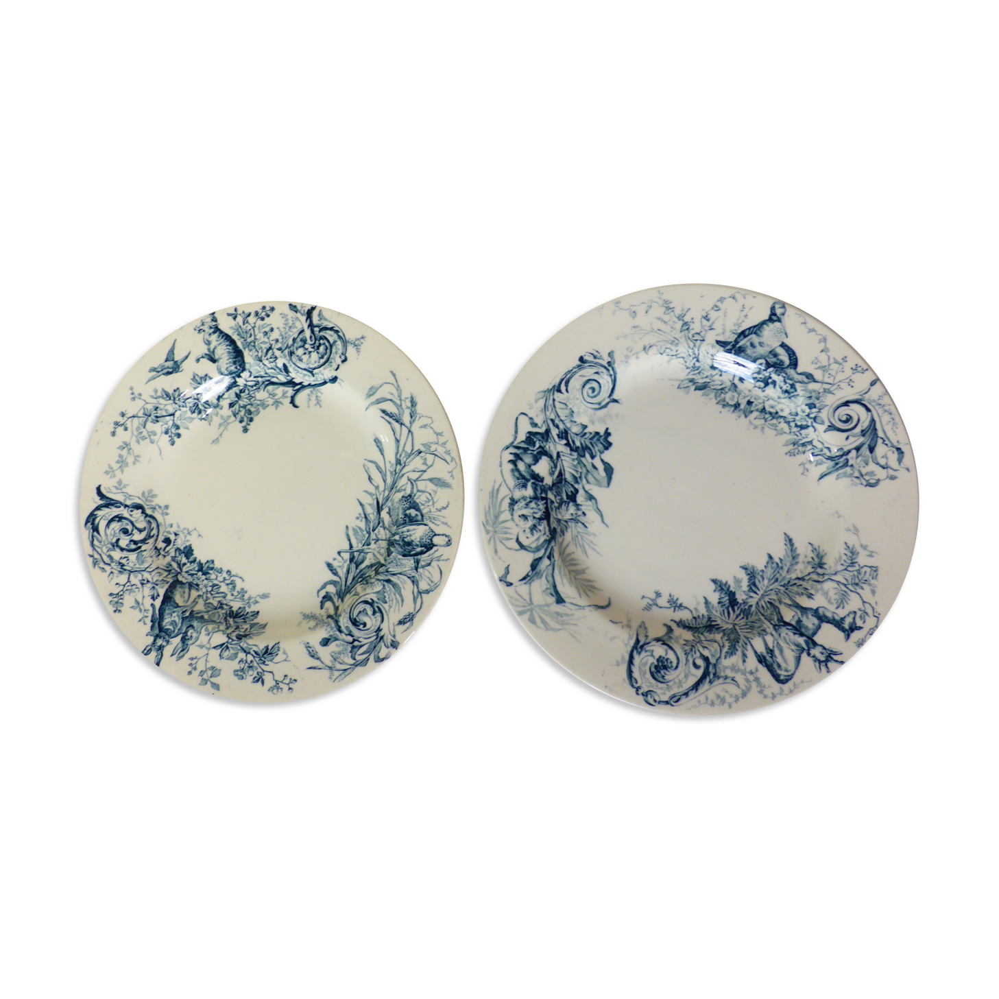 2 flat plates vintage K&G Luneville hunting model 220540