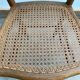 Set of 2 antique wooden bistro chairs canned seats