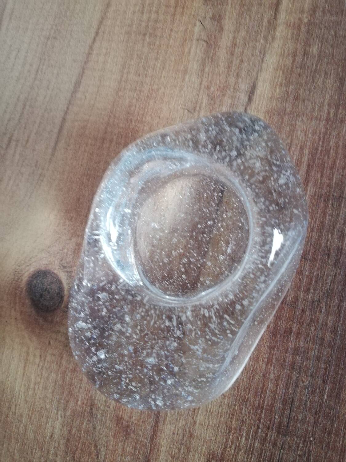 Clear glass tea light candle holder