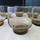 Set of 6 glasses smoked cups 60s-70s