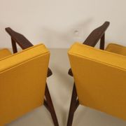 Pair of armchairs Henryk lily 300-190s 1970s yellow fabric