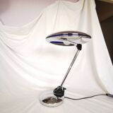 Adjustable chrome metal UFO lamp, space age, UFO, Aluminor, France, 1980.