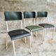 Set of vintage chairs stacking chairs green bakelite