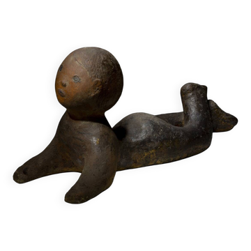 Tout-petit, statue de jardin en céramique, années 1960-1970, Tchécoslovaquie