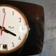 Vintage formica clock rectangular silent wall pendulum "Black transistor flash"