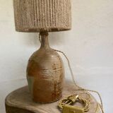 Grande lampe en grès et corde